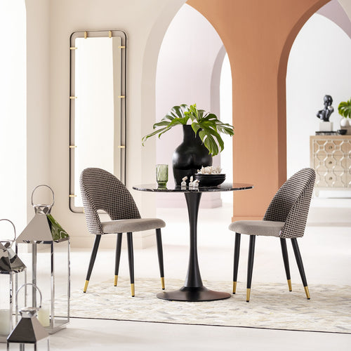 Kare Design Eettafel Schickeria Ø80cm zwart marmerprint