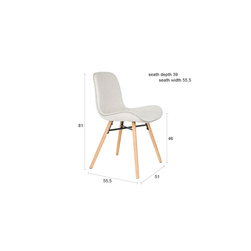 Housecraft Living Lester Eetkamerstoelen Houten poten Beige - Set van 2 - vtwonen shop