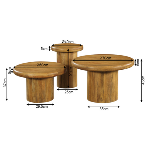 Starfurn  salontafel Maya - bruin - 70x70x45cm