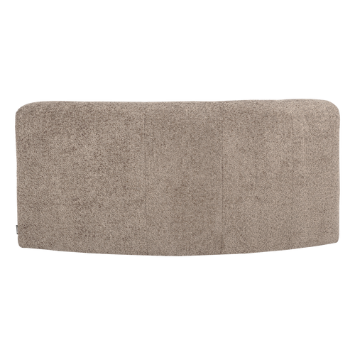 WOOOD eetbank halfronde hoek rug Mojo Base - Wollig - Donkerzand - 83x152x76