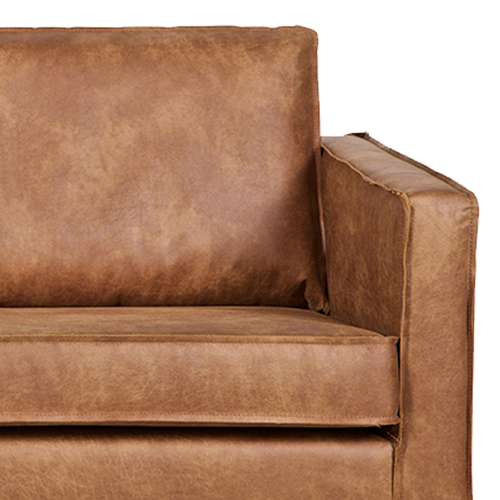 WOOOD 2-zits bank Rodeo - Recycle Leer - Cognac - 85x190x86