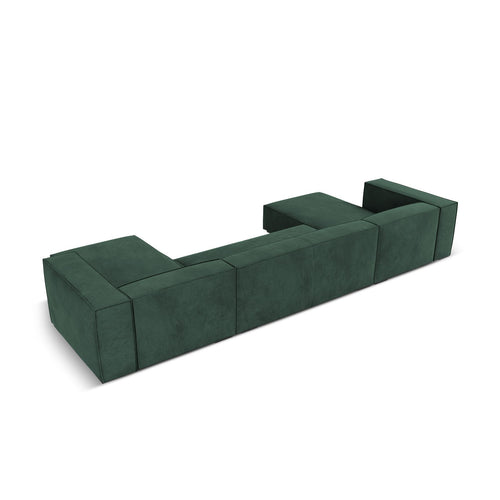 Cosmopolitan Design - Panoramische bank Turin 6-zits, structurele stof groente - 173x375x68cm