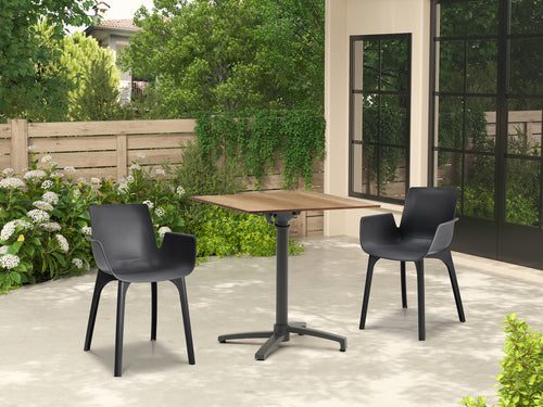 Sens-Line - Julia HPL Bistro Tafel - 70x70cm - Houtkleur