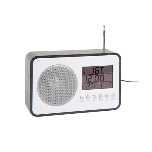 Karlsson wekker FM Radio - zwart - 19.2x6.6x12.5cm - vtwonen shop