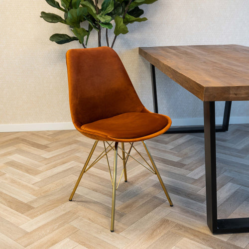 Kick kuipstoel Velvet - Oranje - vtwonen shop