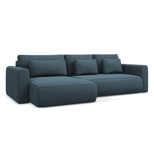 LaMiaSofa hoekbank links Perugia - textuurstof - jeans - 278x149x82