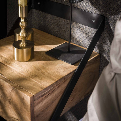 Giga Meubel Nachtkastje Strip XS - Acaciahout - Set van 2 - 30x30x20cm - vtwonen shop