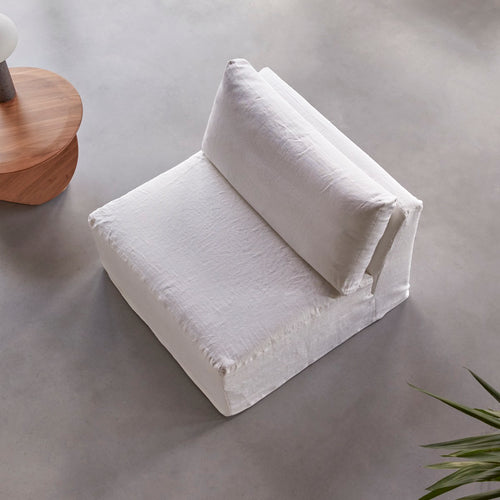 Tikamoon Modulaire loungestoel in wit linnen - Wit