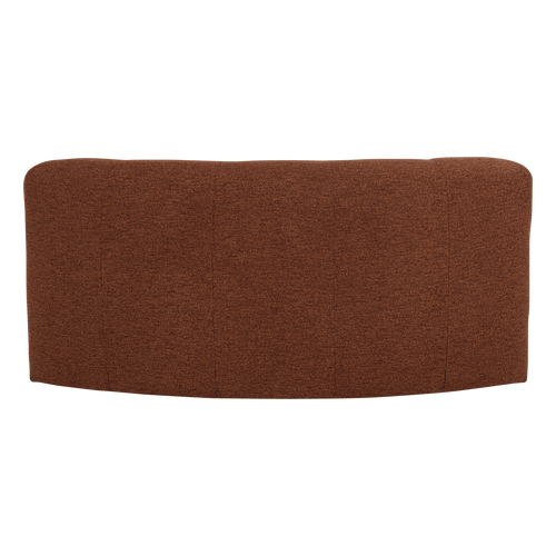 WOOOD eetbank halfronde hoek rug Mojo Base - Bouclé - Roestbruin - 83x152x76