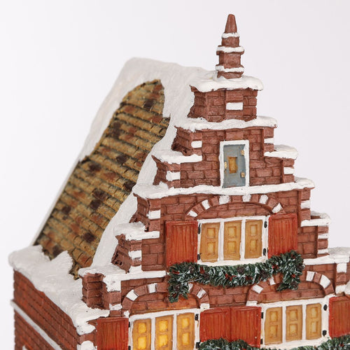 Luville Kerstdorp Miniatuur Grachtenpand - Kerstversiering en Guirlande Details voor een Sfeervolle Decoratie - Kerst Decoratie voor Binnen - L10,5 x