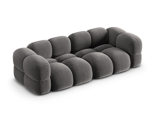 Cosmopolitan Design Bank Loretto 4-zits, flueel grijs - 100x250x68cm