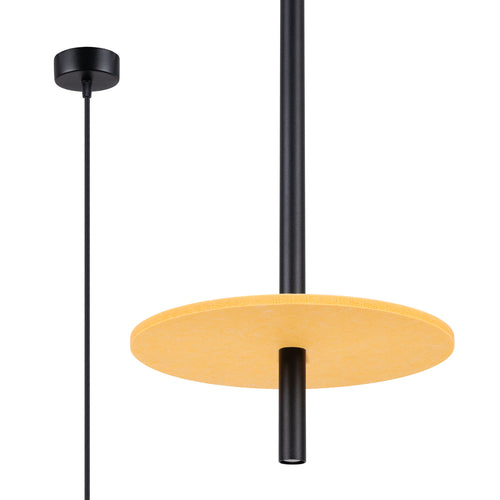 Sollux Lighting Hanglamp FELTRO 1 zwart/geel - 30x30x126cm
