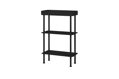 noo.ma Nolle Console 3-tier - compacte metalen sidetable, Vulcano Black