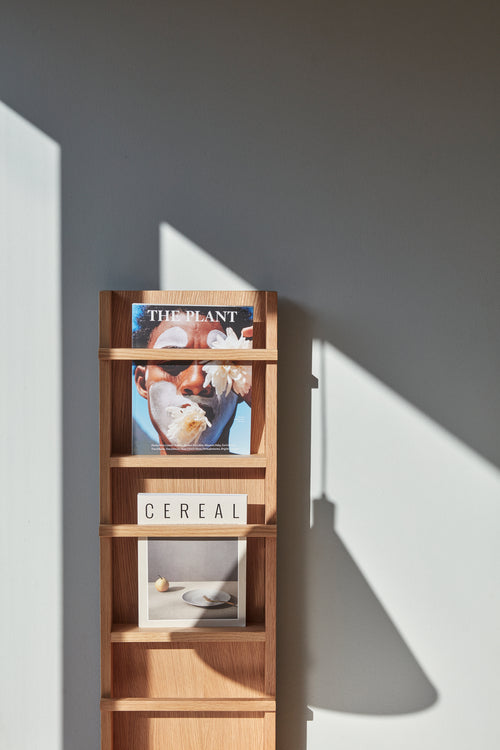 Hübsch tijdschriftenhouder Vertigo - mdf/oak veneer/oak wood - 11x34xh105cm