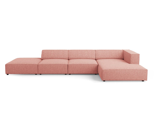 Cosmopolitan Design rechter hoekbank Arendal 5-zits, chenille, roze - 166x341x70cm