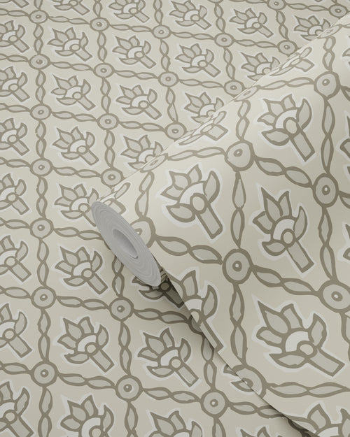 ESTAhome behang vintage bloemen grijs - 50 x 900 cm - 132012