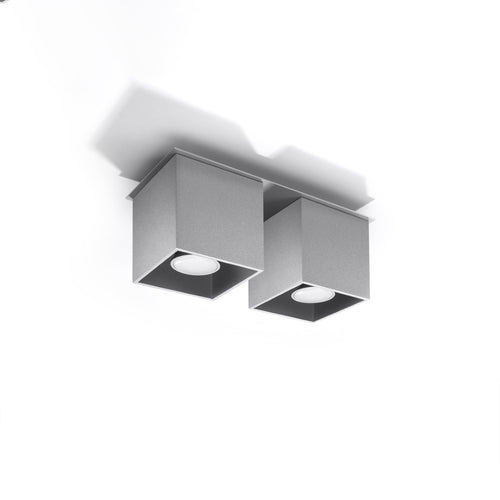 Sollux Lighting Plafondlamp QUAD 2 grijs - 26x11x12cm