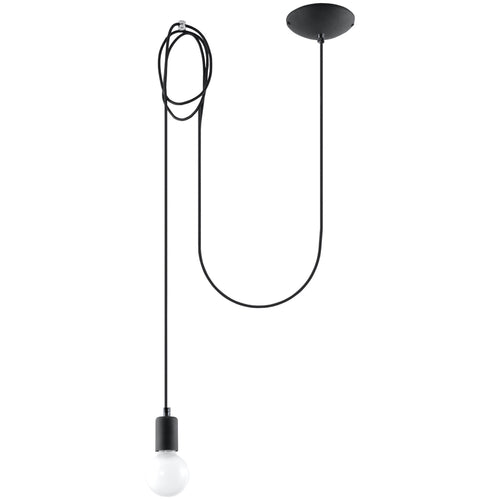 Sollux Lighting Hanglamp EDISON 1 zwart - 300x150x150cm