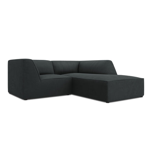 Cosmopolitan Design - Modulaire hoekbank rechts Siena 3-zits, ribfluwelen zwart - 180x186x69cm