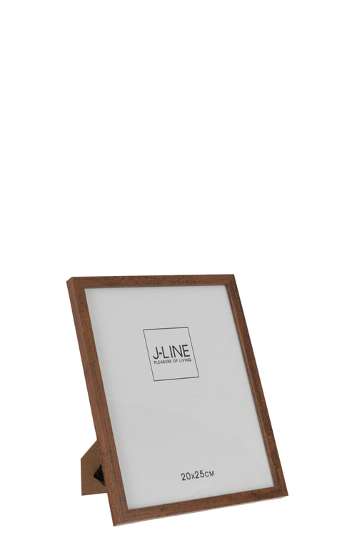 J-Line fotolijst Basic - hout - donkerbruin - medium - 2 stuks
