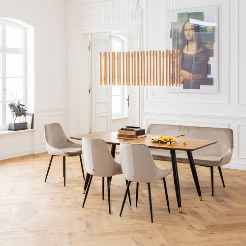 Kare Design Eetkamerbank East Side fluweel beige - vtwonen shop