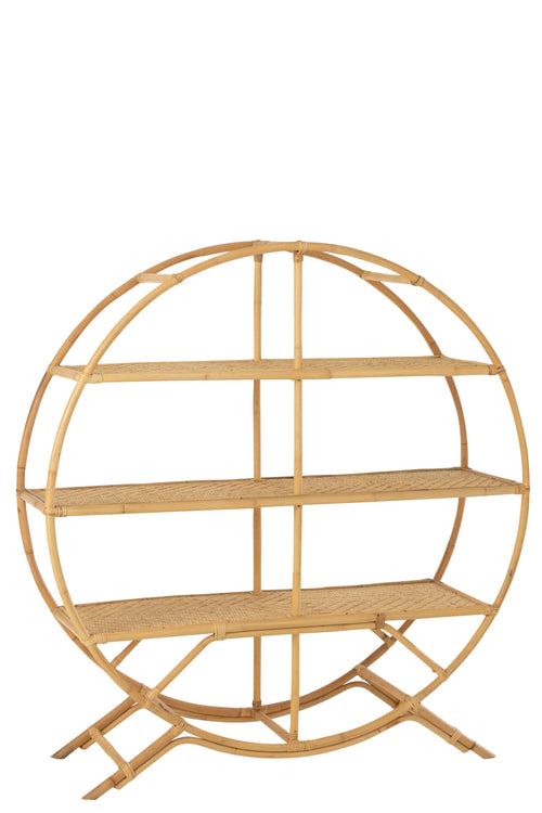 J-Line rek 3 Planken - rotan - naturel