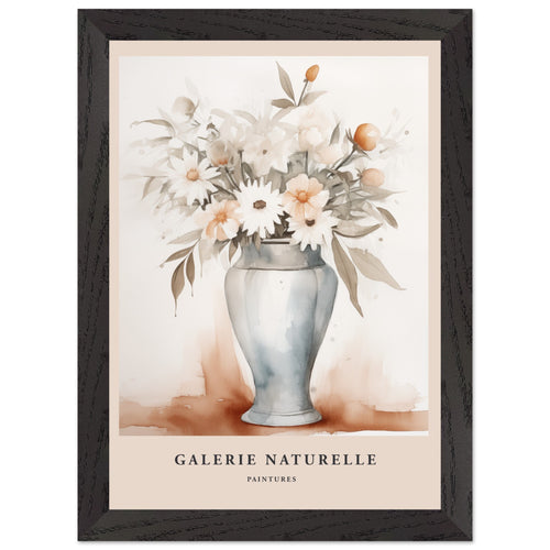 Artfulprints Poster met Lijst Bloemen in vaas 3   - A4 21x29.7 cm - Meerkleurig
