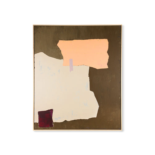 HKLIVING schilderij Abstract – mosterd/roze – 100x120cm - vtwonen shop