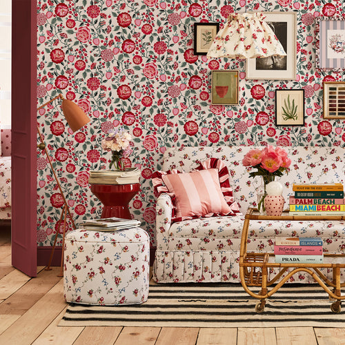 Cath Kidston Vliesbehang - Strawberry Garden Rose