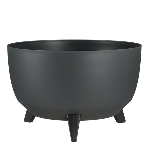 Mica Decorations Doppio Plantenbak op Poten - 20,5 x Ø40 cm - Plantenbakken voor Buiten - Bloembakken voor Balkon - Gerecycled Plastic - Antraciet