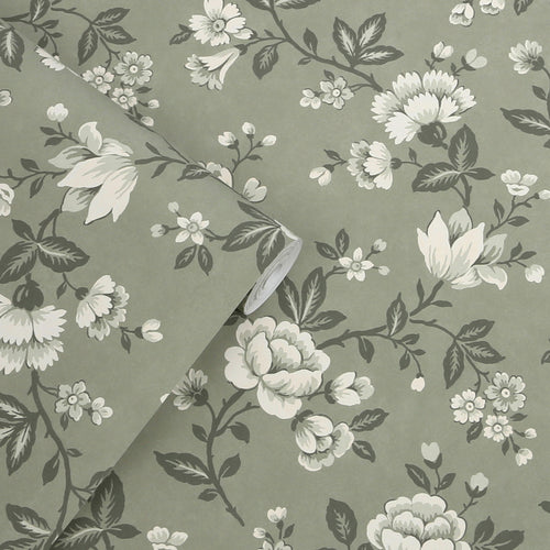 Laura Ashley Vliesbehang - Bradenbury Trail Antique Green