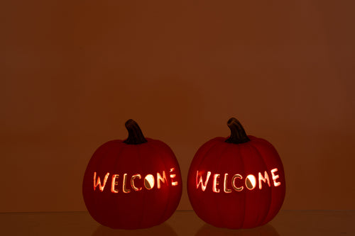 J-Line decoratie Pompoen - keramiek - oranje - large - 2 stuks - vtwonen shop