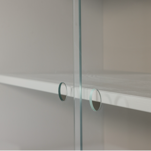 WOOOD vitrinekast combinatie Klink - Grenen - Mist - 180x200x35