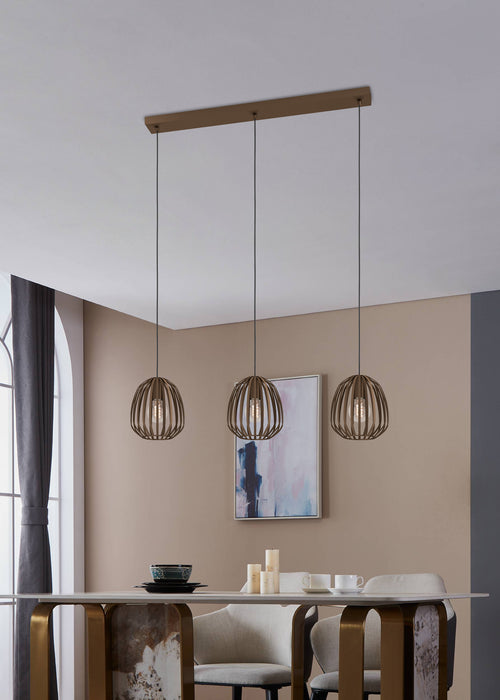 EGLO hanglamp Espinal - 3xe27 - b 90 cm - brons - staal