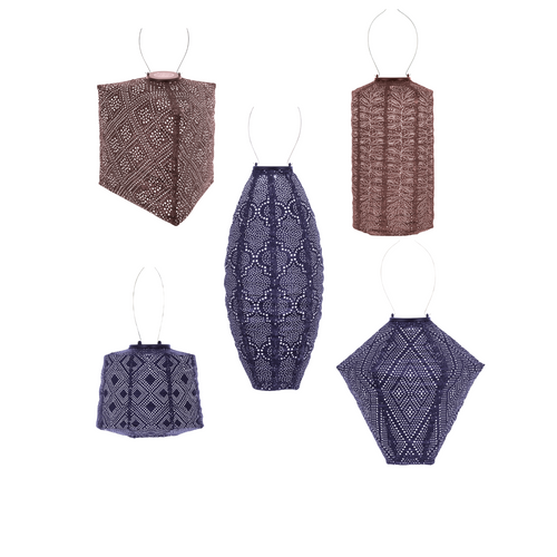 Lumiz solar lampion - paris set - 5 stuks - vtwonen shop