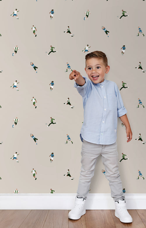 ESTAhome behang voetbalspelers beige - 50 x 900 cm - 131279 - vtwonen shop