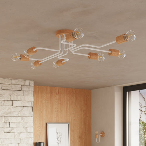 Sollux Lighting Kroonluchter TIMBO 8 wit - 100x60x16,5cm