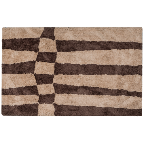 WOOOD vloerkleed grafisch dessin Fafa - Wol/Katoen - Bruin - 200x300cm - vtwonen shop