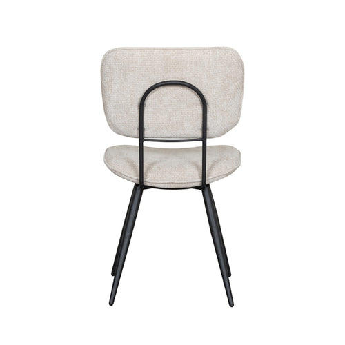 LABEL51 Eetkamerstoel Liva - Naturel Stof - Zithoogte 50cm - Set van 2 - vtwonen shop