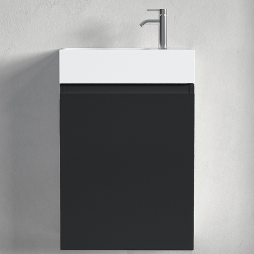 LOMAZOO toiletmeubel Malibu - witte wastafel - mat zwart