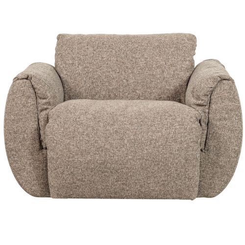 WOOOD draaifauteuil Baggy - Geweven Stof - Bruin Melange - 81x104x84 - vtwonen shop