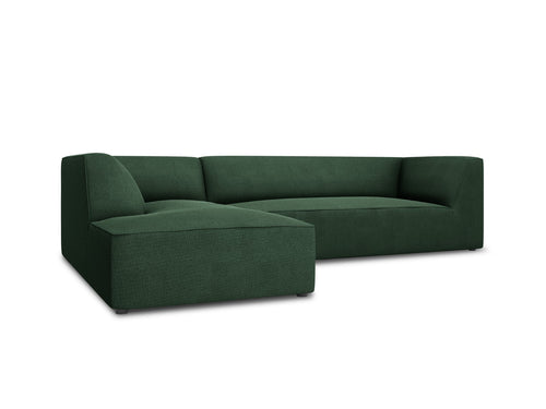 Micadoni linker hoekbank Ruby 4-zits, structurele stof, groente - 180x273x69cm