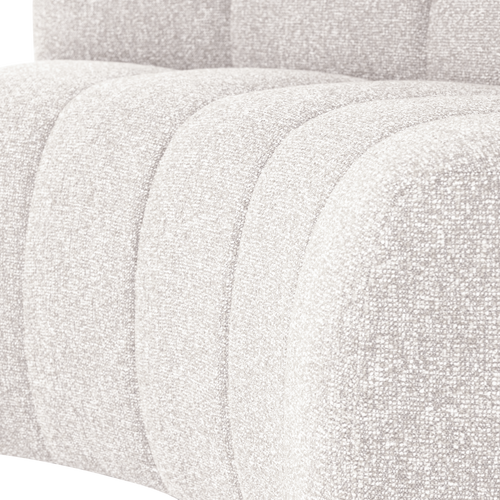 WOOOD eetbank halfronde hoek rugleuning Mojo - Bouclé - Ecru - 83x152x74