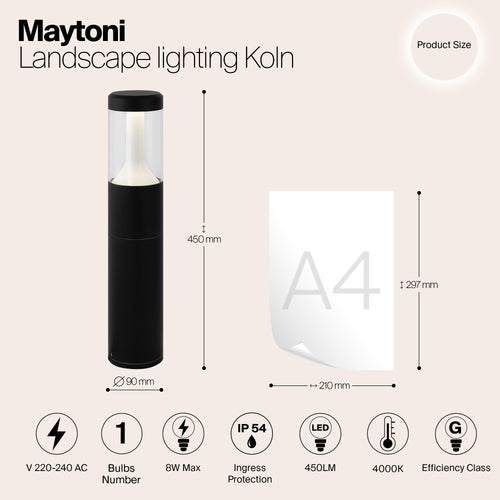 Maytoni Outdoor - Landschapsverlichting Koln - Zwart - Ø9 - vtwonen shop