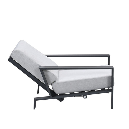 Garden Impressions loungestoel Coba verstelbaar donker grijs - valley sand