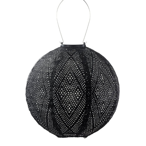 Lumiz solar lampion - ikat rond - 30 cm - zwart