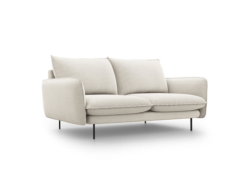Cosmopolitan Design Bank Vienna 2-zits, structurele stof, lichtbeige - 92x160x95cm