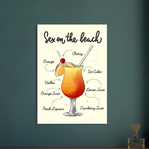 Artfulprints  Sex On The Beach cocktail – Illustratie   poster 50x70 cm - vtwonen shop