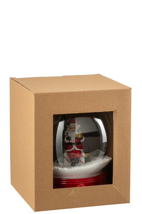 J-Line decoratie Sneeuwbol Kerstman - polyresin - mix - LED lichtjes - vtwonen shop