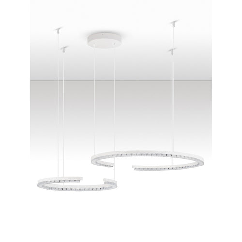 Nova Luce GREAMY Geïntegreerde LED-hanglamp voor plafond, zandwit, Triac dimbaar, 49W, 3668lm, 3000K